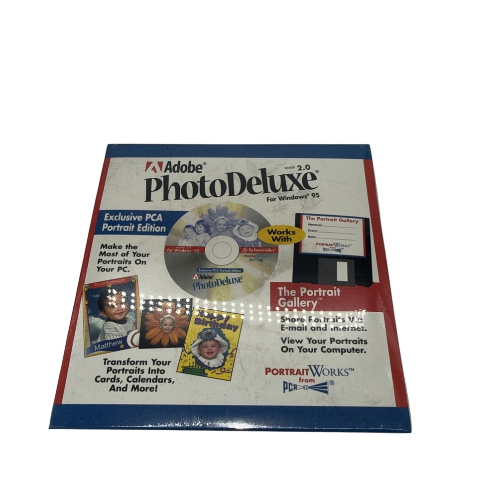 ADOBE PhotoDeluxe Version 2.0 for Win 95‎ - Portrait Edition Brand New Sealed